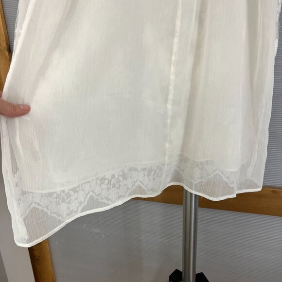Anthropologie x Eloise Lierre‎ Cream Embroidered White Lace Mini Slip Dress Sz L - Picture 9 of 14
